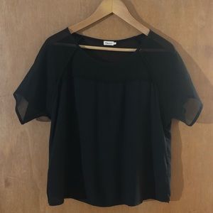 Filipa k black half sheer tee